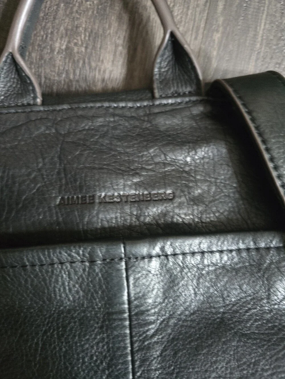 Aimee Kestenberg Convertible Leather Backpack Black Belt Buckle Silver Hardware